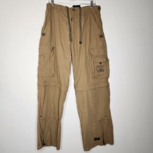 Y2K AP COMPANY Men's Military Tactical Cargo Pants 36 x 30 Khaki Outdoor Convert
